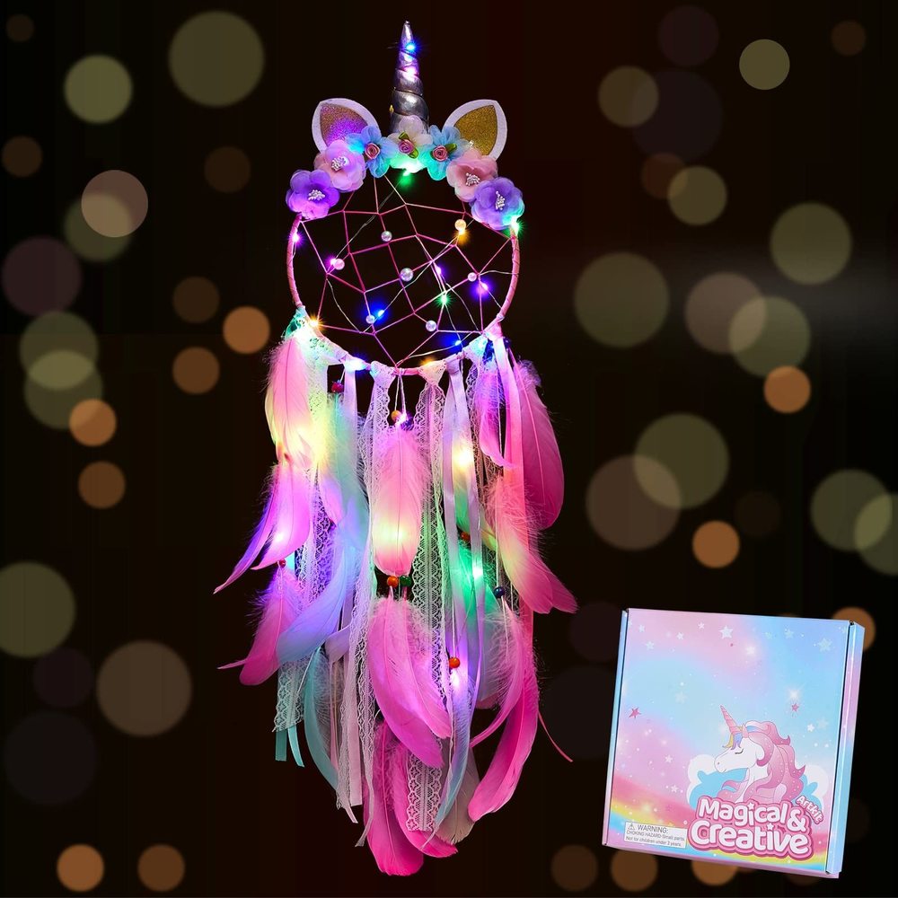 Unicorn Dream Catcher Wall Decor Led Dream Catchers With Light Colorful👌